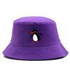 1pc Summer Penguin Printed Bucket Hats for Men Women Travel Beach Reversible Fisherman Hat Outdoor Sports Pull Up Panama Sun Hat