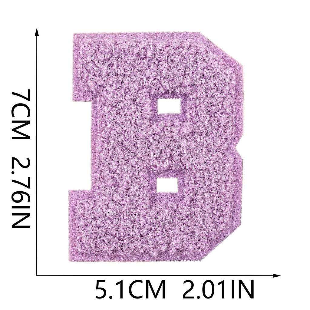 Xiao Tian Colorful 7cm Chenille A-Z Alphabet Embroidered Cloth Patch for Bags