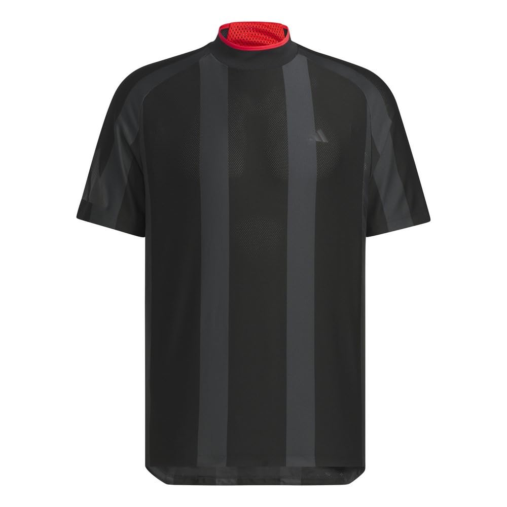 Golf Adizero Mesh Mock Neck Short Sleeve Shirt Black [Adidas Golf] Men's