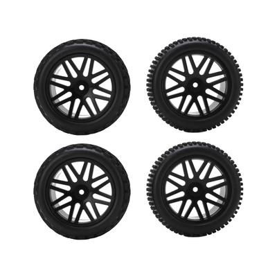 86mm Rim Rubber Tires with V Hole Outline for WLToys 144001 124018 124019 12428 1 10 RC Car PartsBlack