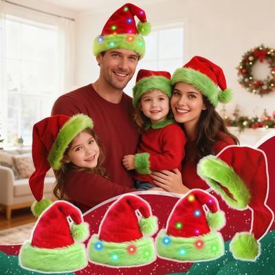 Christmas Decorations For Adults And Children Luminous Plush Santa Hats