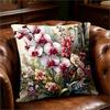 Watercolor Orchid Floral Throw Pillow Cover, Delicate Pink Phalaenopsis Botanical Decorative Cushion Case For Bedroom Couch