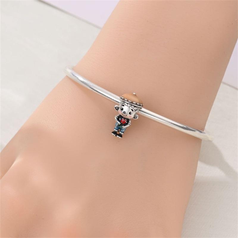 Couple Series Copper Cute Girl Bead Boys Jewellery For Diy Original Charm Bracelet Women Commemoration Day Gifts
