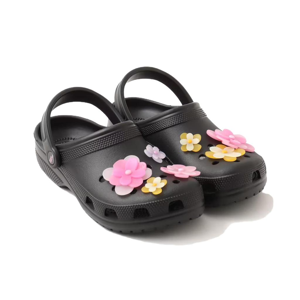 Crocs Mardi Mercredi X  Classic Clog Round Toe Thick Sole Floral Clogs Unisex Clogs Black 211769-001