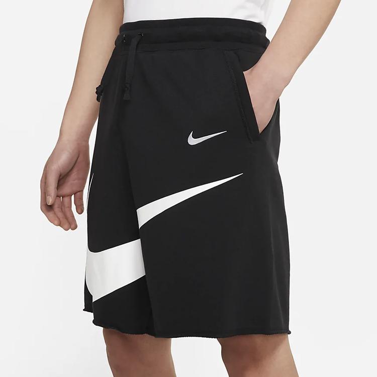 Nike Swoosh Colorblock Logo Print Knit Shorts Men Shorts Black DJ5373-010