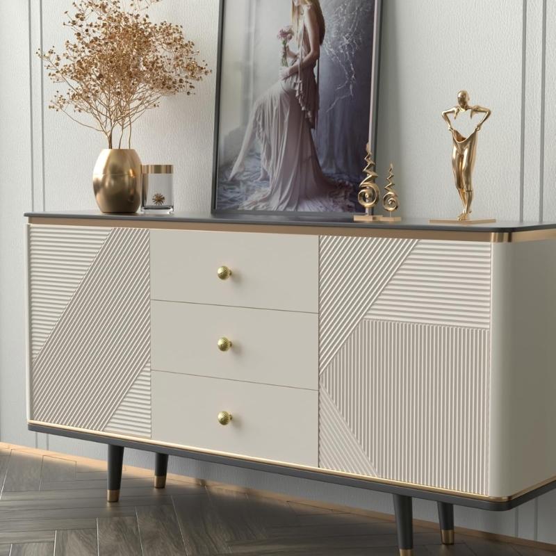 2Pcs Cabinet Pull Brass Dressers Knob Round Stripe Drawer Door Pulls Handles Kitchen Bedroom Furniture Hardware