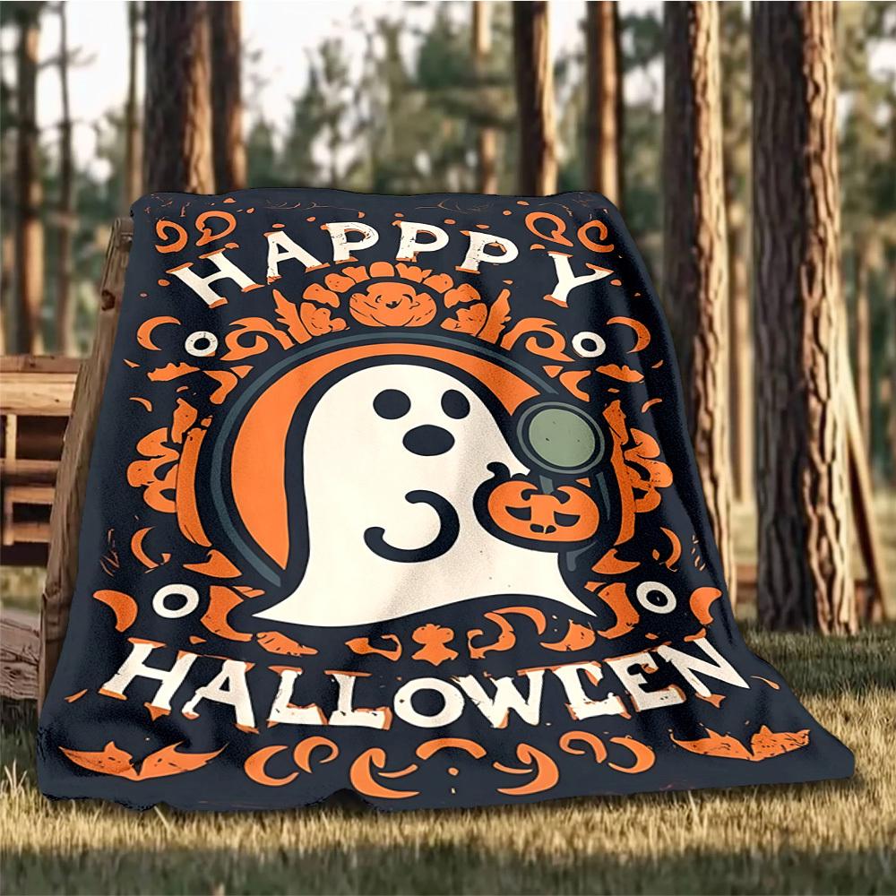 1pc Halloween Ghost Outdoor Blanket, Soft And Comfortable Blanket, Casual Warm Outdoor Blanket, Good Birthday Gift yy251201178