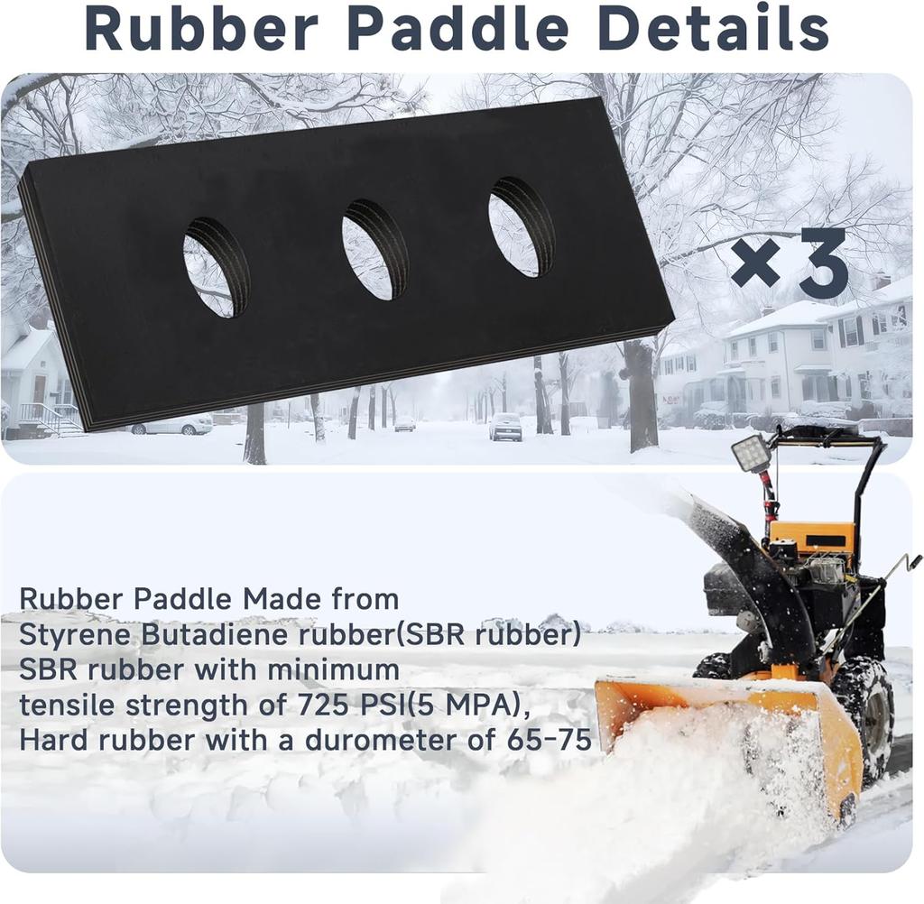 304 Stainless Steel Snow Blower Impeller Upgrade Kit, 1/4 Inch 3-Blade Universal Fit for 2-Stage Snow Blowers, Includes Mounting Hardware, Durable