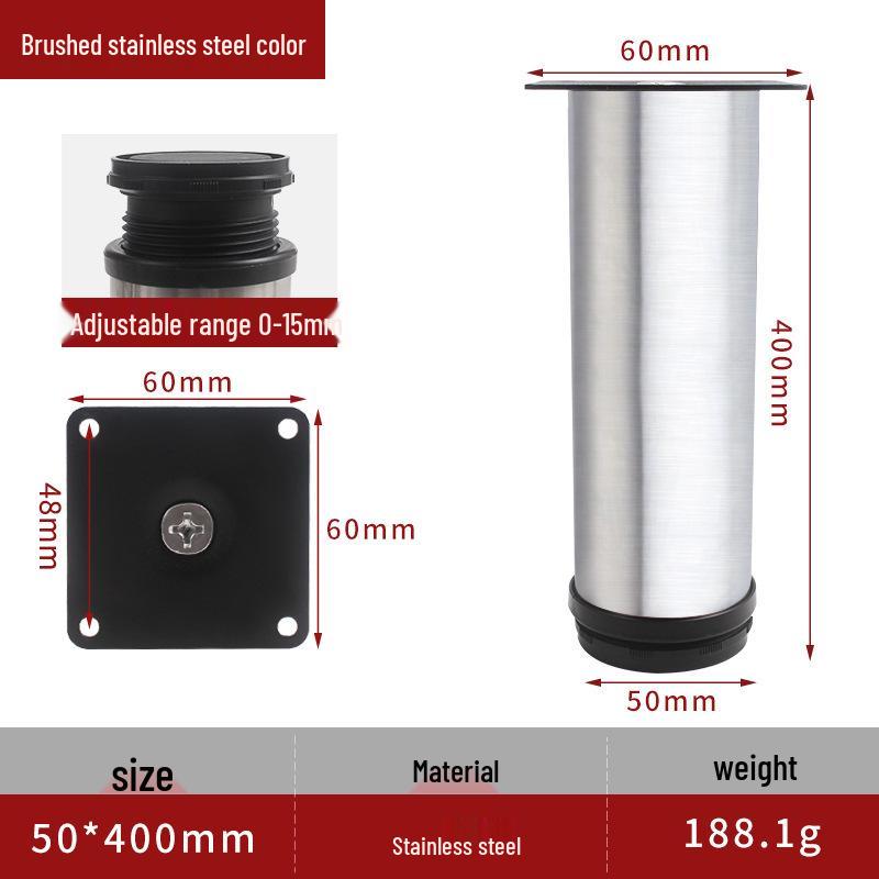 Adjustable Stainless Steel Table & Sofa Legs - Minimalist Furniture Support