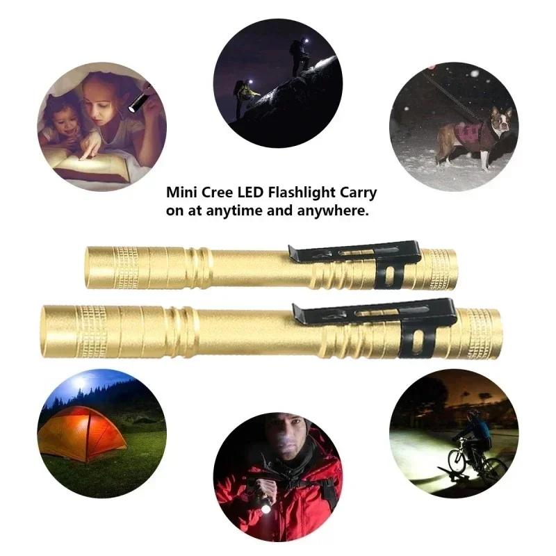Mini Flashlight LED Pen Light,Pocket Small Torch w/Clip,Handheld Penlight for Outdoor Camping Emergency,Christmas Stocking Gift