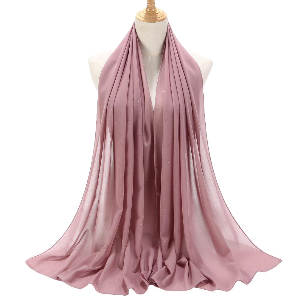 Women's Chiffon Shawl, Glitter Gold Powder Scarf, Chiffon Hijab for Party/Beach