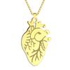 Kinital Laser Carved Exquisite Fashion Stainless Steel Necklace Anatomic Human Heart Charm Necklace Birthday Commemorative Gift