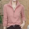 Winter Velvet Warm Zipper Long-Sleeve Casual Top for Middle-Aged Women