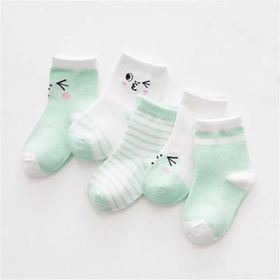 5Pairs/Set Newborn Baby Boys Girls Socks Striped Cotton Cartoon Fashion Socks For Girls Boys Toddler Autumn Winter 0-3Y