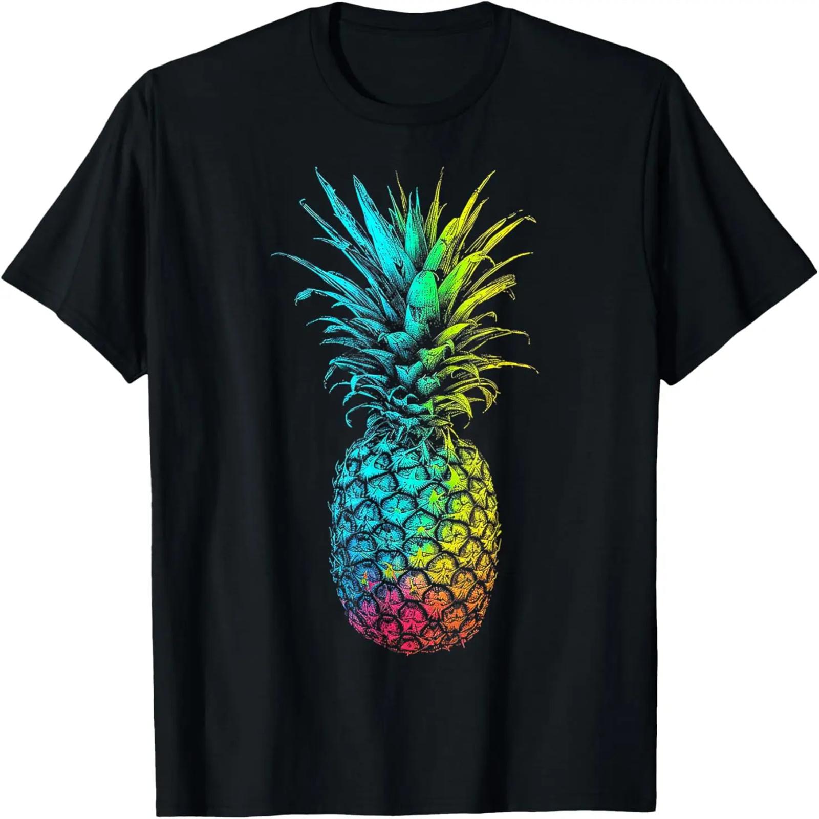 Pineapple Fantasy Art Graphic Colorful Motif Pineapple T-Shirt S чёрный