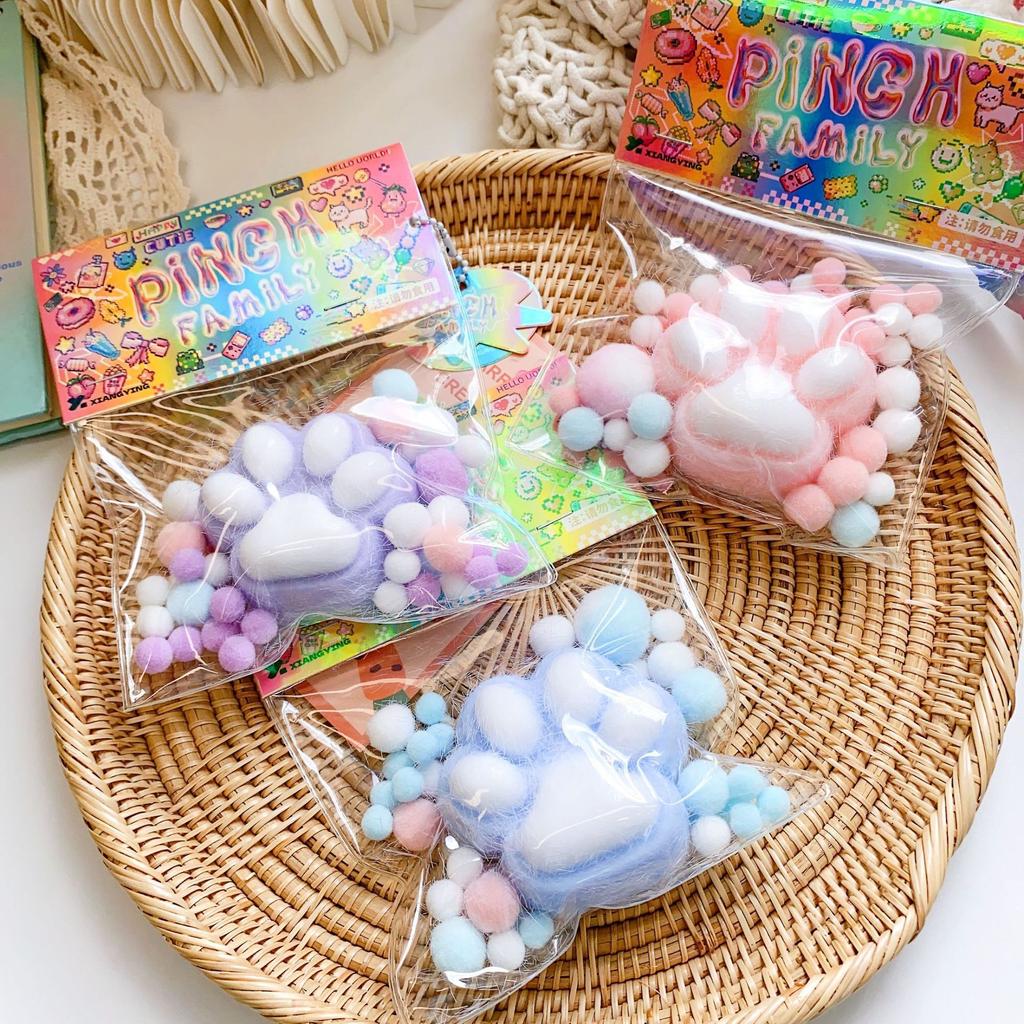 Weiche und klebrige Silikon-Katzenpfote Tier-Donut, Kneif-Spaß Plüsch, Langsam zurückfedernd, Stressabbauendes Spielzeug, Kinderspielzeug-Geschenk