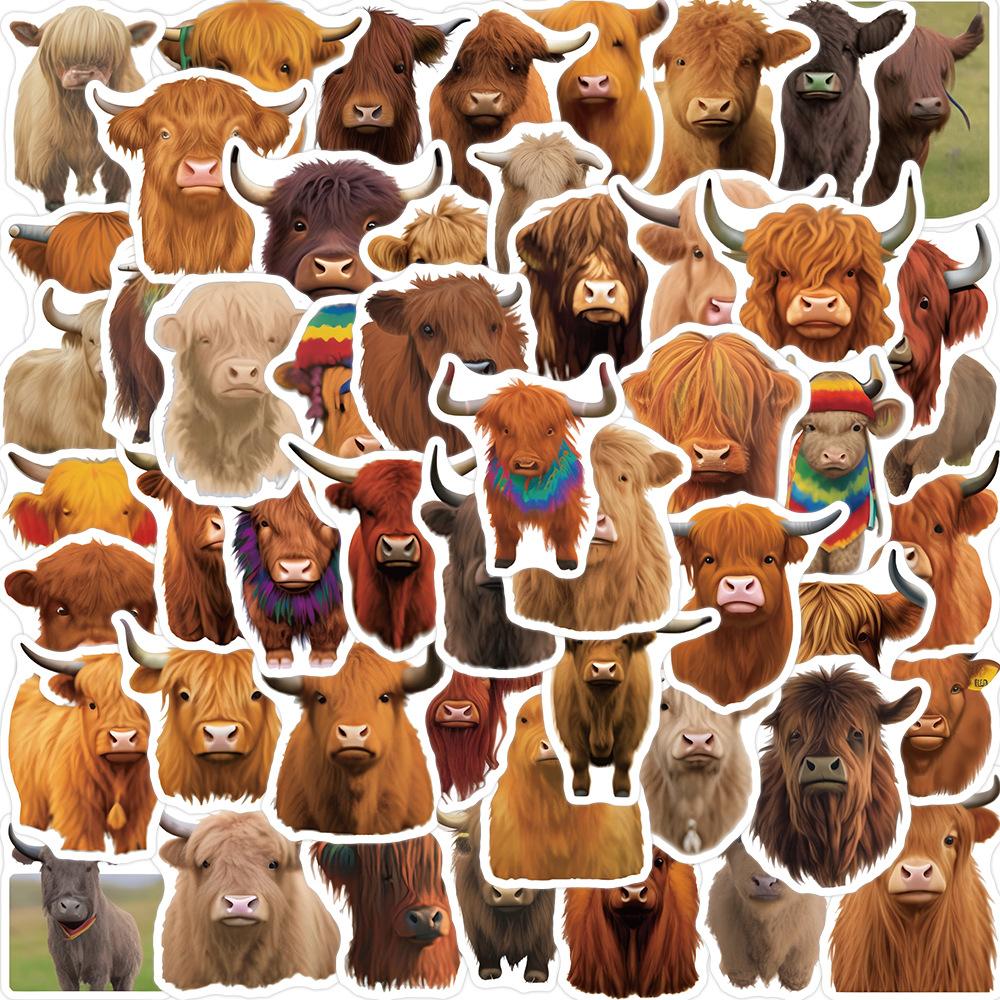 52 Cartoon Yak Graffiti Stickers Personalized Decorative Guitar Notebook Suitcase DIY Waterproof
