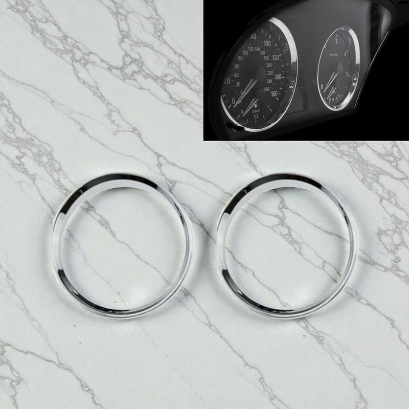 2pcs Chrome Dashboard Dial Gauge Rings Bezel Trim For BMW M3 E90 E91 E92 E93