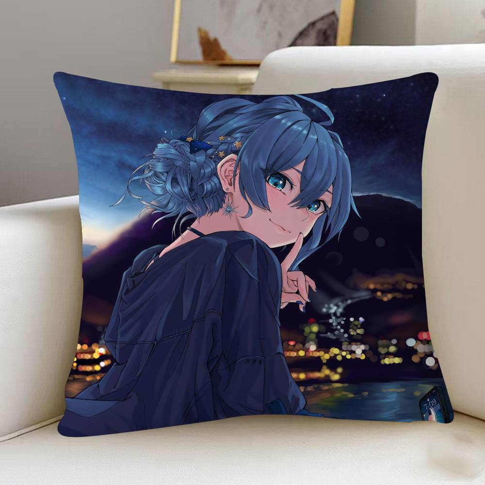 

H-Hoshimachi S-Suisei Cartoon Animation Pillow Cover Design Cushion Cover Decor Holiday Decorati 12x12Inch