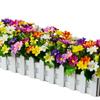 Silk & Plastic Flower Bouquet with Wooden Fence for Living Room Décor