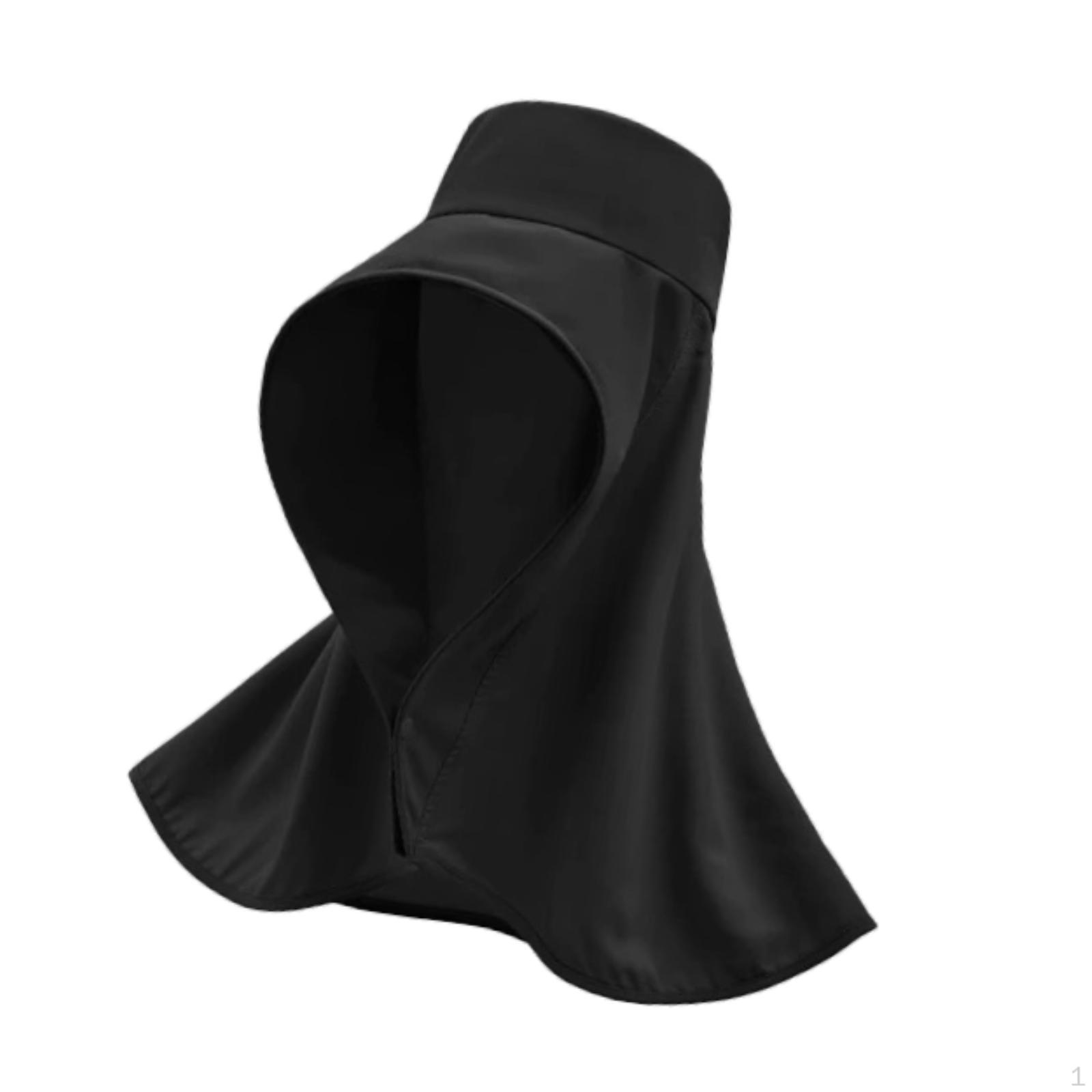 

Широкополая шаль-шляпа от солнца для женщин, дышащая, подарок девушке, защита чёрный