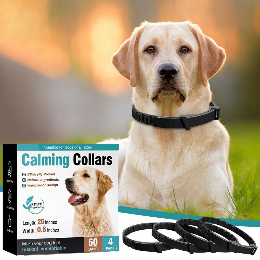 3/4 Pcs Dogs Calming Pheromone Collars Pets Relieve Anxiety Adjustable Comfortable Collar For Puppy Kitten Large Dog Accessories