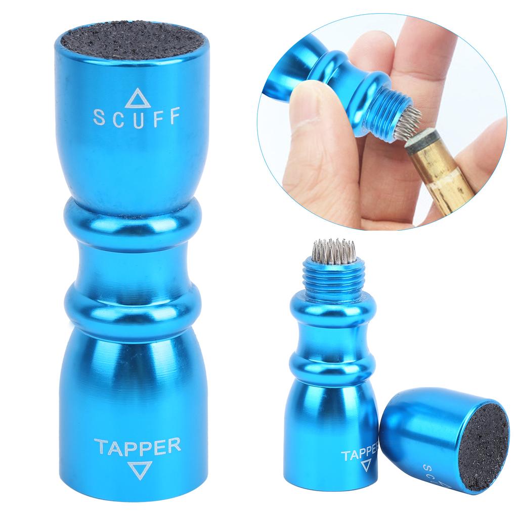 3 In 1 Billiard Cue Tip Tool Pool Stick Tip Shaper Tapper Stainless Steel Repair Tool KitBlue