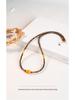 Women's Natural Agarwood & Amber Clavicle Necklace - Versatile Choker Sweater Chain