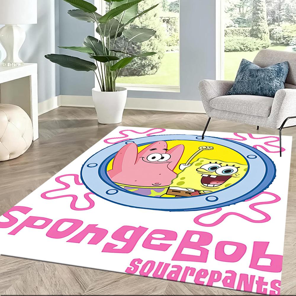 Spongebob's Colorful Friends Square Rugs Are a Great Choice for Living Rooms, Bedrooms, Home Décor, and As Gifts.