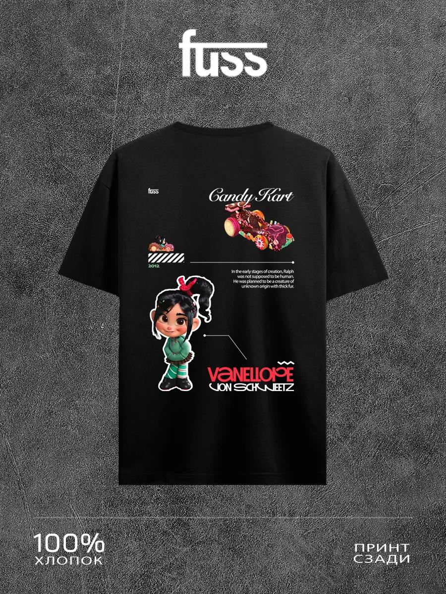 

Black T-shirt with Vanellope von Schweetz print 4XL