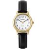 PINDOWS Slim Minimalist Quartz Analog Watch with Black Leather Strap and Case A Stylish and Elegant Everyday Watch Women's Gold-Tone -