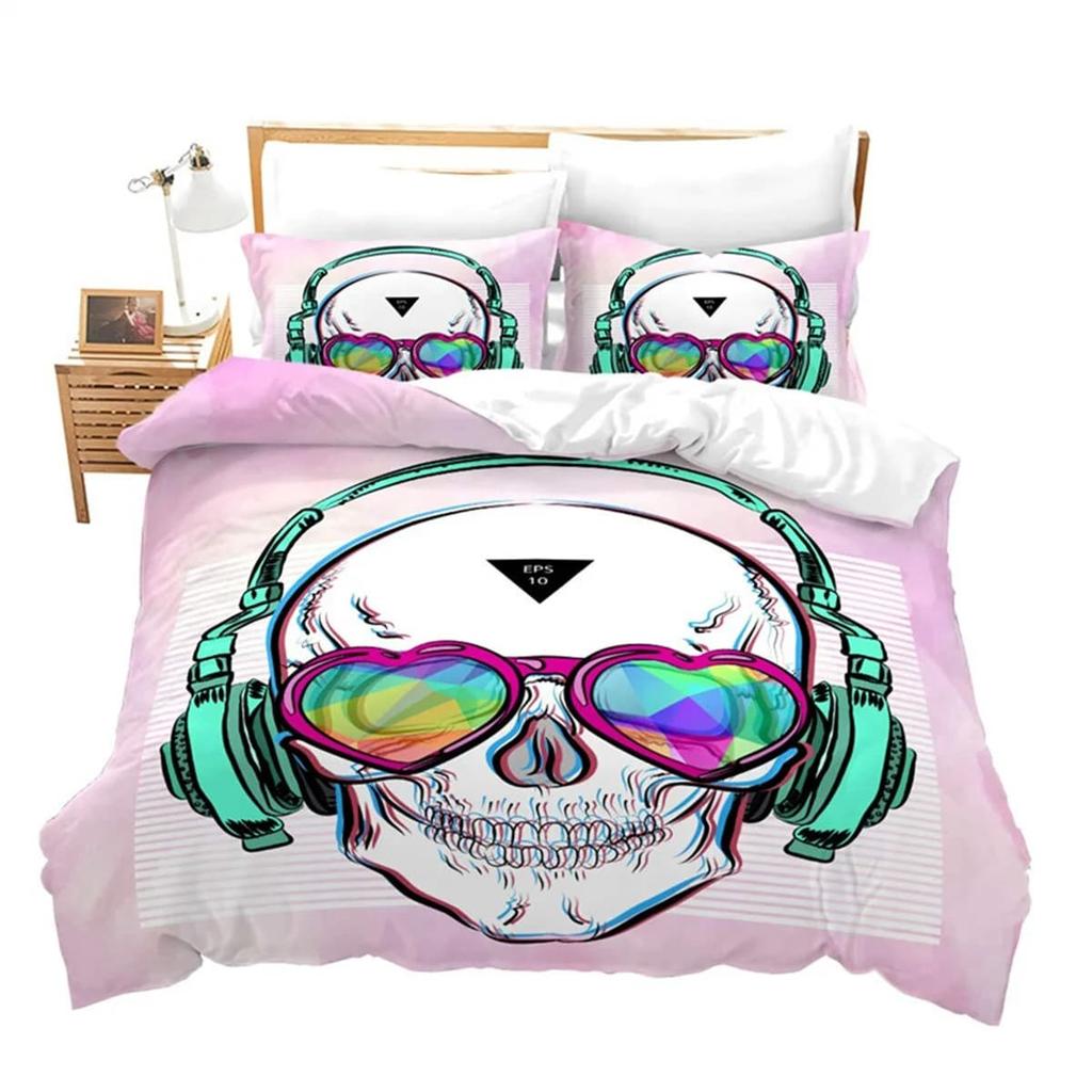 Comforter Gothic Skull Dark Skull Horror Theme King Size Suitable For Teenagers Women Men Bedroom Decoration Warm Breathable