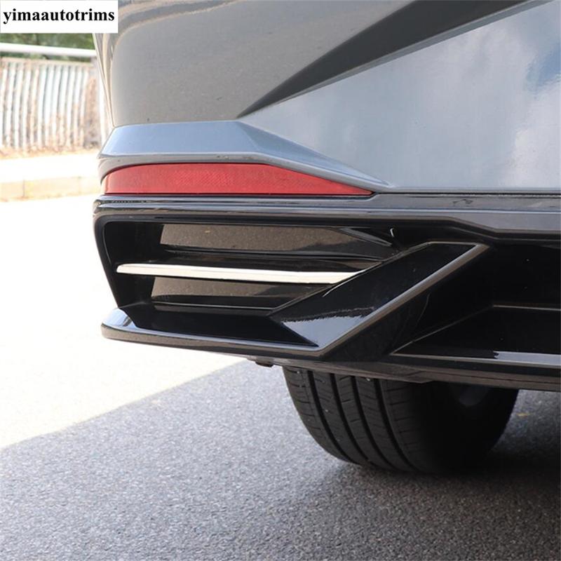 2PCS Chrome Rear Bumper Fog Light Lamp Decoration Cover Trim For Hyundai Elantra Avante CN7 - Car Accessories Exterior