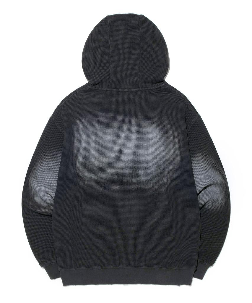 Lee Damaged Waffle Dyed Zip-Up Hoodie Black