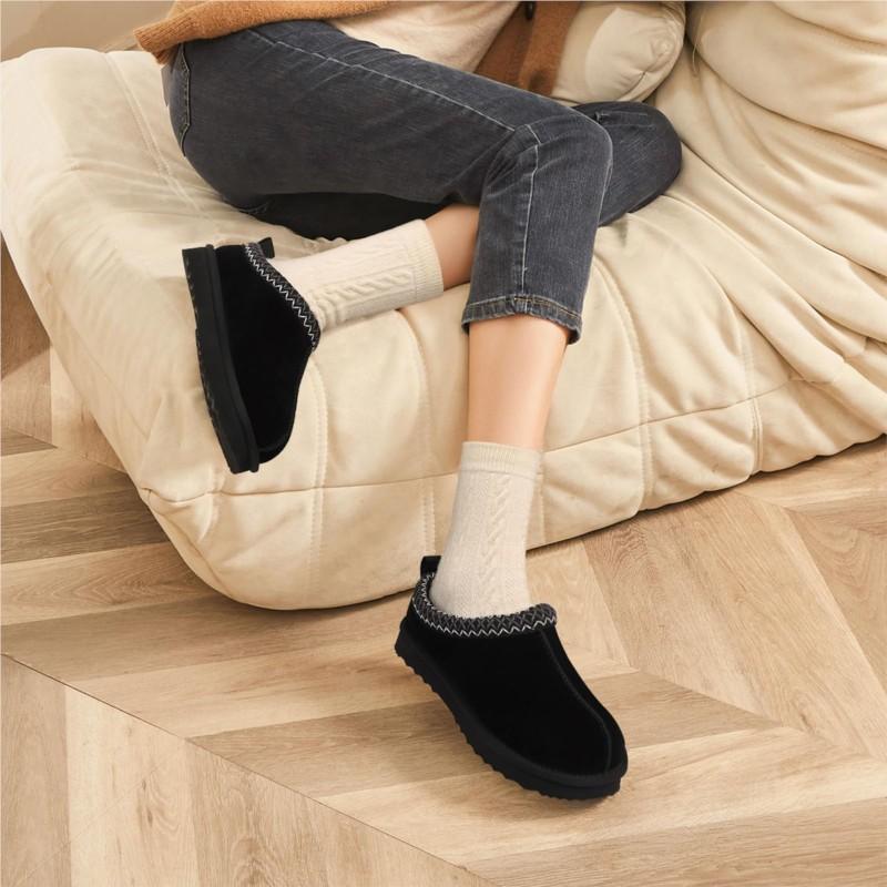 Fashion Crestar Winter Fuzzy Houes Slippers For Women Indoor Keep Warm Non-slip Suede Cotton Shoes Lady Comfortable Furry Flat Slippers