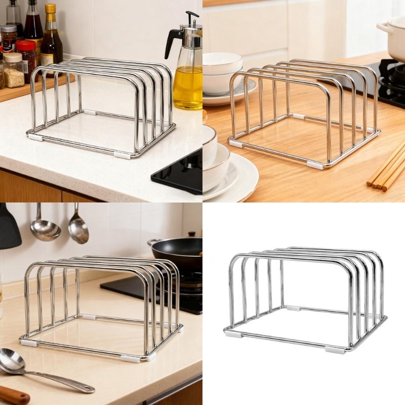 Premium Nonrust Steel Cutting Board Organizers Wall Mounted Space Saving Kitchen Storage Rack For Cutter Utensils Easy Installation