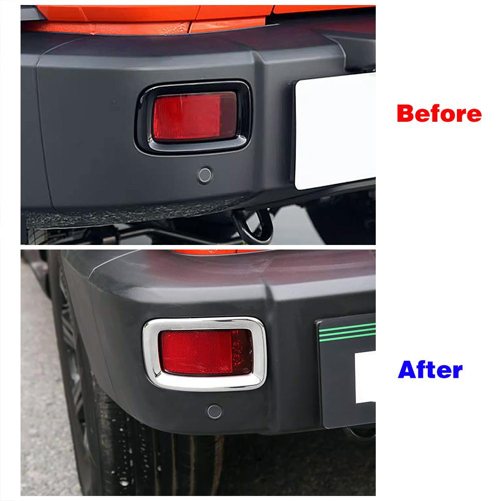 For GWM Tank 300 2024 2024 Rear Bumper Fog Light Lamp Eyelid Frame Cover Carbon Trim Glossy Black Foglight Eyebrow Car Styling