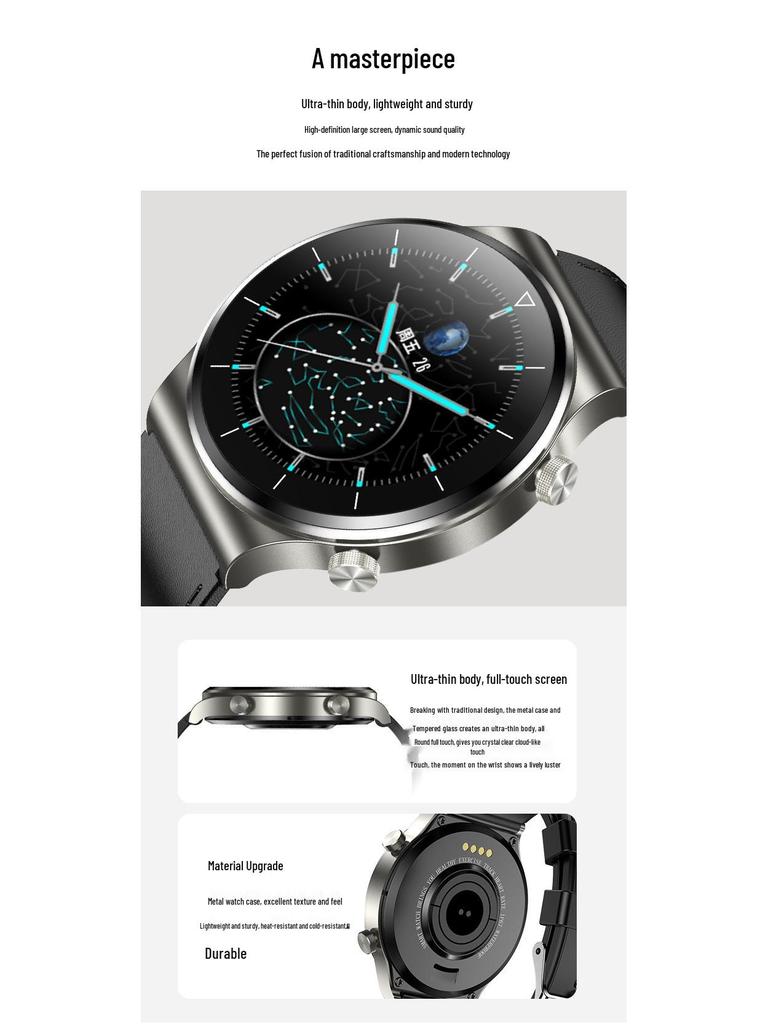 2025 GT4 Smartwatch: Bluetooth Calling & Music, Heart Rate & Blood Pressure Monitoring, Multifunctional Sports Pedometer