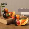 Warm Romantic Room Accent 1 Pair Wedding Ducks Ornament, Hand-Painted Wooden Mandarin Duck Statues, Color Lasting Vivid Statue Garden Bird Statue,
