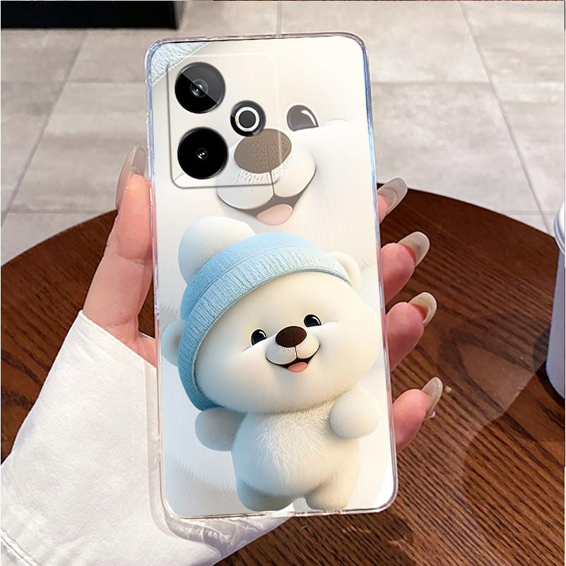 Phone Case For Realme GT 7 7T GT7 Pro 5G Casing Clear TPU Soft Silicone Case Luxury Cute Love Heart Rabbit Funny Back Cover