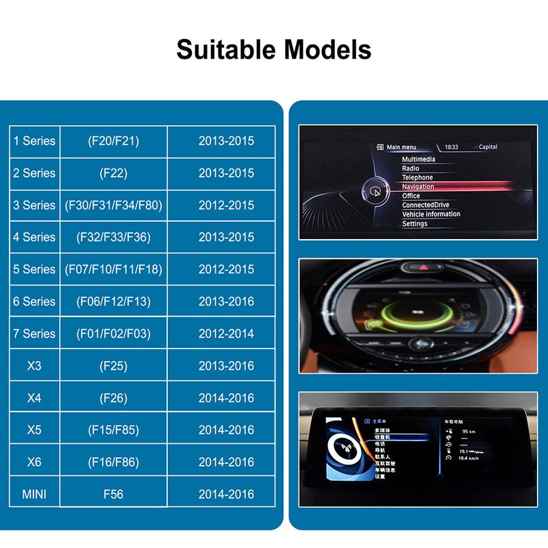 Wireless CarPlay Android Auto Interface Decoder Box For BMW 5 6 7 Series F01 F02 2013-2015 NBT System Mirror Link Plug and Play
