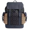Hudson 30 Classic Monogram Color Block Signature Coated Canvas And Leather Backpack Large Men Backpack Charcoal-Gray Khaki Denim CR335-QBX1V