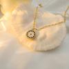 Personalized Fresh Wind Chrysanthemum Petal Pendant Necklace Gold-Plated Titanium Steel Does Not Fade