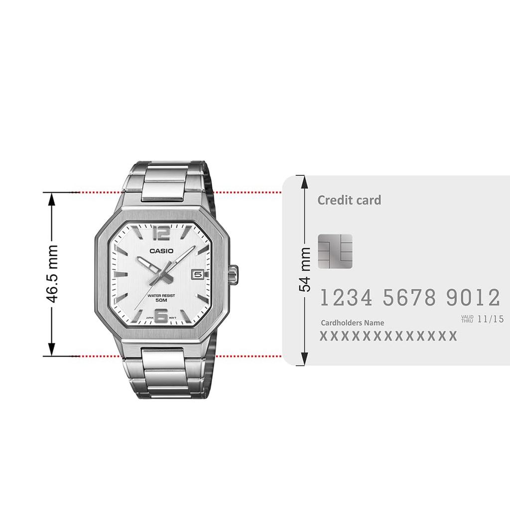 Casio Erkek Paslanmaz Çelik 50M Suya Dayanıklı Analog Kuvars Saat MTP-B195D-7AV