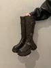 Brown Boots Women's 2025 Autumn and Winter New Thick-soled But Knee-high Knight Boots Maillard Slim Long Boots