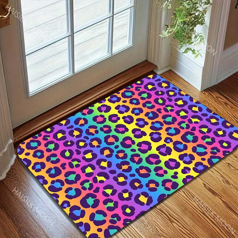Colorful Leopard Art Print Carpet for Living Room Bedroom Sofa Creative Doormat Home Decor Area Rugged Non-slip Mat for Gifts