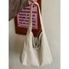 Niche Design Canvas Bag Large Capacity Shoulder Bag Commuter Student Armpit Tote Bag