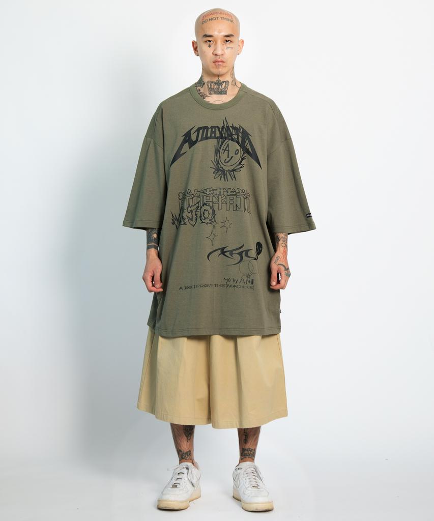 AJOBYAJO [Pba] Ajo Collage T-Shirt [Khaki]