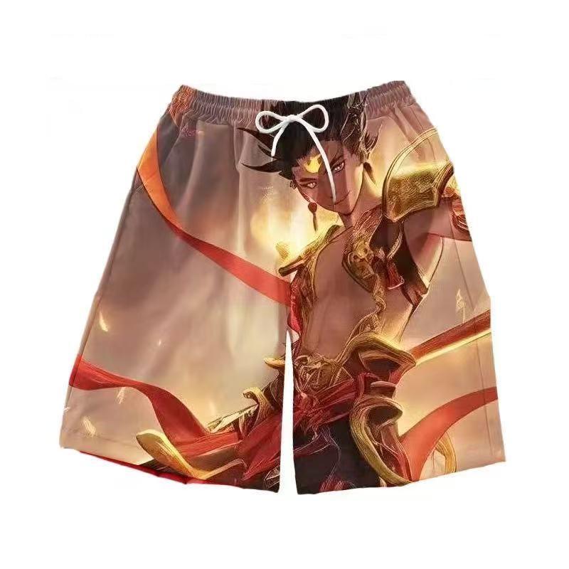 

Унисекс Аниме Шорты Нечжа 2 на лето - Универсальные, Свободного кроя для студентов L (Recommended 100-120 jin)