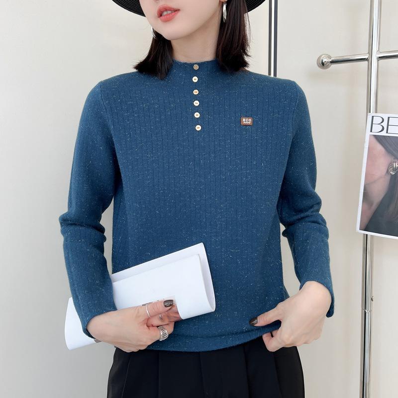 

Velvet Sweater for Women In Autumn and Winter Skin-friendly and Warm Base Shirt Fashionable and Versatile Pullover Sweater XL